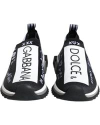 Dolce & Gabbana - Black White Sorrento Low Top Sneakers Shoes - Lyst