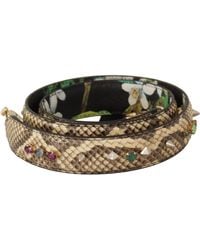 Dolce & Gabbana - Exotic Leather Crystals Reversible Shoulder Strap - Lyst