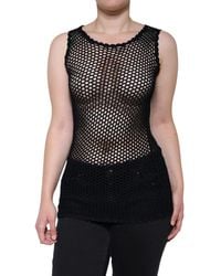 Dolce & Gabbana - Black Mesh See Through Sleeveless Tank Top - Lyst