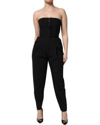 Dolce & Gabbana - Wool Strapless Romper Jumpsuit Dress - Lyst