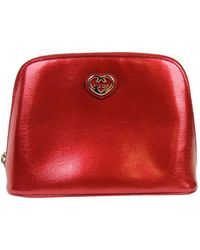 Gucci New Shiny Leather Cosmetic Case W/interlocking G 338189 6523 - Red