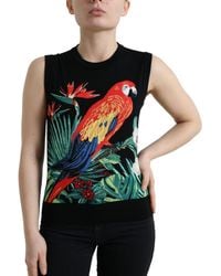 Dolce & Gabbana - Bird Wool Knit Sleeveless Tank T-Shirt - Lyst