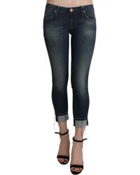 Acht - Washed Low Waist Skinny Cropped Denim Pant - Lyst