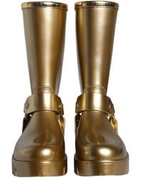 Dolce & Gabbana - Metallic Rubber Pvc Rain Boots Shoes Pu Polyester - Lyst