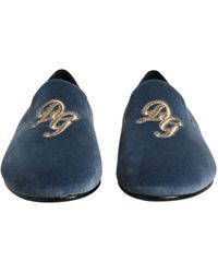 Dolce & Gabbana - Velvet Crest Loafer - Lyst