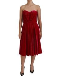Dolce & Gabbana - Enchanting Straples Midi Dres - Lyst