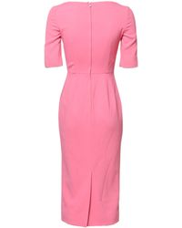 Dolce & Gabbana - Viscose Short Sleeve Sheath Midi Dress - Lyst