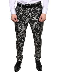 Dolce & Gabbana - Jacquard Skinny Dress Pants - Lyst