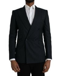Dolce & Gabbana - Stripe Sicilia Double Breasted Coat Blazer - Lyst