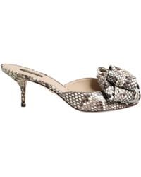 Dolce & Gabbana - Multicolor Keira Bow Leather Peep Toe Mules Shoes - Lyst