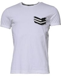 Dolce & Gabbana - Short Sleeve Crew Neck Patch Detail Tshirt - Lyst