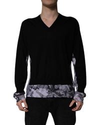 Dolce & Gabbana - Merino Wool Vneck Pullover Sweater - Lyst