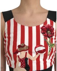 Dolce & Gabbana - Floral Sleeveless Sheath Midi Dress - Lyst