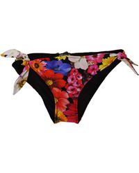 Dolce & Gabbana - Floral Print Swimsuit Bikini Bottom Swimwear - Lyst
