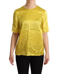 Dolce & Gabbana - Silk Short Sleeve Blouse T-Shirt - Lyst