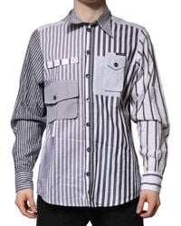 Dolce & Gabbana - Striped Cotton Casual Shirt - Lyst