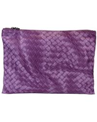 Bottega Veneta Medium Pouch Cosmetic Bag 301493 5018 - Purple