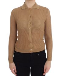 Dolce & Gabbana - Knitted Cotton Polo Cardigan Sweater - Lyst