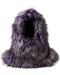 Dolce & Gabbana - Faux Fur Whole Head Wrap Hat - Lyst