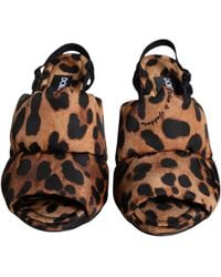 Dolce & Gabbana - Leopard Keira Slingback Sandals Shoes Nylon Elastane - Lyst