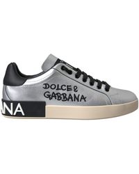 Dolce & Gabbana - Portofino Calf Leather Sneakers Shoes - Lyst