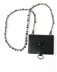 Dolce & Gabbana - Leather Crystal Embellished Card Holder Wallet - Lyst