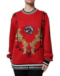 Dolce & Gabbana - Cotton Queen Sequined Pullover Sweater - Lyst