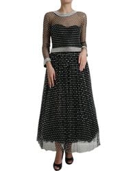 Dolce & Gabbana - Crystal Embellished A-Line Gown Dress - Lyst