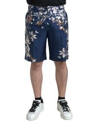Dolce & Gabbana - Floral Print Silk Bermuda Shorts - Lyst