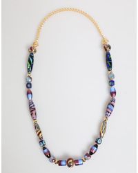 Dolce & Gabbana - Murano Glass Beads Brass Chain Jewelry Necklace - Lyst