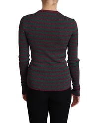 Dolce & Gabbana - Elegant And Striped Crewneck Sweater - Lyst