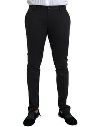 Dolce & Gabbana - Cotton Stretch Skinny Dress Pants - Lyst