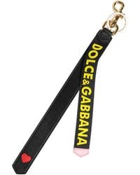 Dolce & Gabbana - Logo Letaher Brass Holder Keychain Keyring - Lyst
