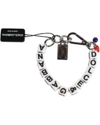 Dolce & Gabbana - Brass Chain Dice Logo Embellished Charm Bracelet - Lyst