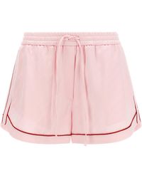 Off-White c/o Virgil Abloh - Jacquard Satin Pajama Shorts Viscose Polyester Elastane Bermuda - Lyst