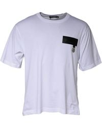 Dolce & Gabbana - Logo Patch Cotton Crew Neck T-Shirt - Lyst