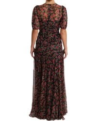 Dolce & Gabbana - Floral Roses A-Line Shift Gown - Lyst