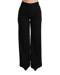 Dolce & Gabbana - Cashmere Wide Leg Trouser Pants - Lyst