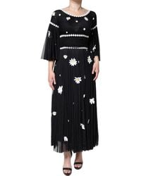 Dolce & Gabbana - Silk Daisy A-Line Long Maxi Dress - Lyst