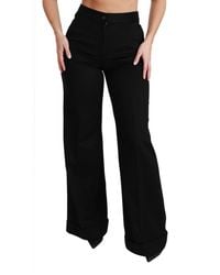 Dolce & Gabbana - Cashmere Wide Leg Trouser Pants - Lyst