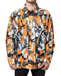 Dolce & Gabbana - Camouflage Cotton Denim Collared Jacket - Lyst