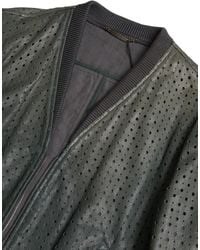 Dolce & Gabbana - Perforated Leather Bomber Jacket Goatskin Clothing - Lyst