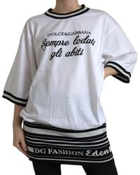 Dolce & Gabbana - White Dg Fashion Print Cotton Crewneck T-shirt - Lyst