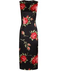 slim fit dress slacks Dolce & Gabbana A-Line Banana Leaf Pineapple Crystal Dress IT36 main image 0