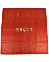 Gucci - Silk With Star Print And "Guccy" Logo Scarf - Lyst
