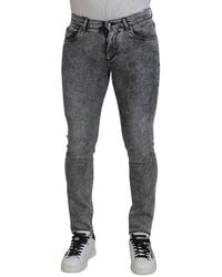 Dolce & Gabbana - Washed Cotton Slim Fit Denim Jeans - Lyst