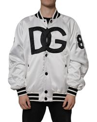 Dolce & Gabbana - Varsity Bomber With Dg Logo Oversize - Lyst