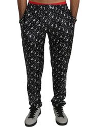 Dolce & Gabbana - Silk Black Musical Instrument Trouser Pants - Lyst