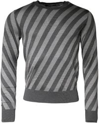 Dolce & Gabbana - Stripes Long Sleeve Round Neck Pullover Sweater - Lyst