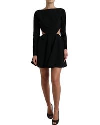 Dolce & Gabbana - Viscose Cut Out A-Line Long Sleeves Mini Dress - Lyst